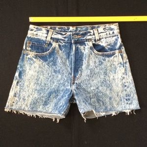 Vintage 80-90’s Levi 701 cut off shorts ACID WASH